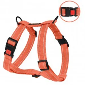 73/1504Б/Т Шлея для собак BronzeDog Брезент Н-подібна(16мм) обхв.груд-40-53см,розмір S, помаранчевий