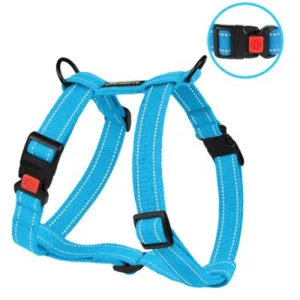 73/1522Б/Т Шлея для собак BronzeDog Брезент Н-подібна(16мм) обхв.груд-40-53см, розмір S,блакитний