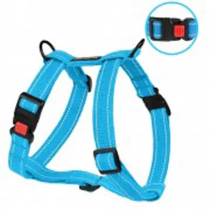 74/1522Б/Т Шлея для собак BronzeDog Брезент Н-подібна(20мм) обхв.груд-45-56см, розмір М, блакитний