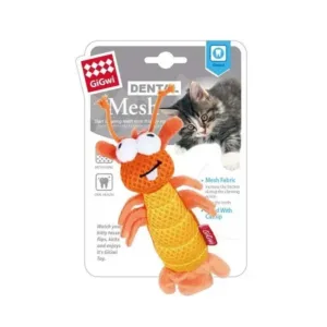 7462 Іграшка д/котів Креветка GiGwi Dental Mesh з м'ятою для котів, розмір S
