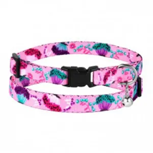 49/1407/Т Нашийник д/котів Urban застібка пласт.з дзвіноч. квіти XS (Об. шиї-18-28см Шир-10мм) рожев