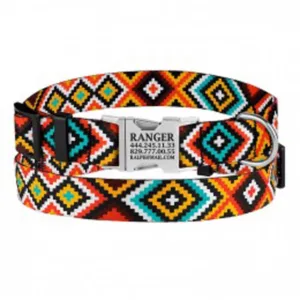 38/1375/Т Нашийник д/собак Urban орнамент гуцул. застіб.мет розм. XL Обхват шиї 43-66см Ширина-25мм