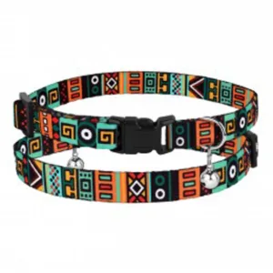49/1383/Т Нашийник д/котів Urban етнічний застібка пласт. XS (Об. шиї 18-28 см Шир -10мм) ментол