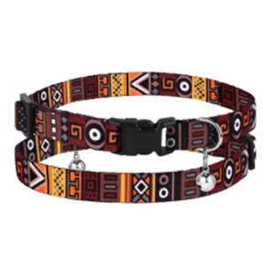 49/1385/Т Нашийник д/котів Urban етнічний застібка пласт. XS (Об. шиї 18-28 см Шир -10мм) помаранч