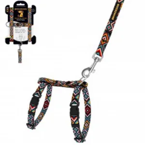 57/1373Б/Т Шлея з поводом для котів та дріб.собак "Urban" гуцульс. 2ХS ментол