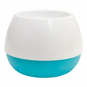 Вазон 127070 "Smile" d10см. (_білий/бірюз.)