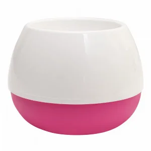 Вазон 127070 "Smile" d10см. (_білий/т.рож.)