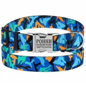 33/1362/Т Нашийник д/собак Urban Camo застіб.мет М (Об.шиї 30-40 см. Шир- 20см) синій