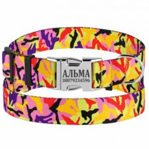 38/1364/Т Нашийник д/собак Urban Camo застіб.мет XL (Об.шиї 43-66 см. Шир- 25см) помаранч