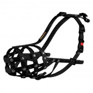 4901/Т Намордник-сітка з біотану, розм. М (А-28см, С-10см) (вівчарка мала) чорний