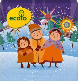 Серветки ECOLO (33*33) 16л Колядники 2ш (17 шт)