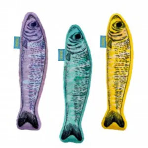 3333 Іграшка для котів ТМ Barksi з котячою м'ятою та дзвіночком Шпроти (комплект 3шт.)