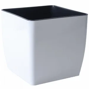 Вазон 115083 низький "Квадро" 16*16*15,5 (БІЛИЙ)