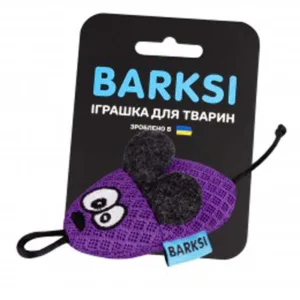 3432 Іграшка для котів ТМ Barksi з дзвіночком Мишка фіолетова