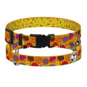 49/8627 Нашийник для Котів BronzeDog Urban FRUITS (Обхв-18-28см Шир-10мм) Пончики
