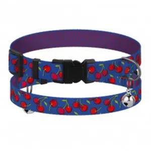 49/8628 Нашийник для Котів BronzeDog Urban FRUITS (Обхв-18-28см Шир-10мм) Вишні