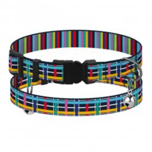 49/8718 Нашийник для Котів BronzeDog Urban ART(Обхв-18-28см Шир-10мм) Клітинка