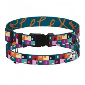 49/8719 Нашийник для Котів BronzeDog Urban ART (Обхв-18-28см Шир-10мм) Печворк