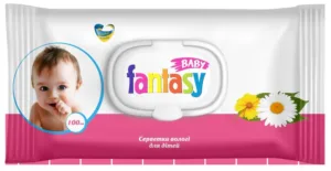 Серветки вологі Fantasy Baby д/дітей з екстр. ромашки, календули та Д-пантенолом 100шт