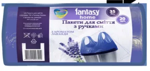 Пакети д/сміття Fantasy з ручками ЛАВАНДА 35*20