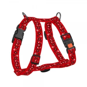73/8815 Шлея для собак Н-подібна Барксі Патріотична 16мм(обхв грудей 36-60см,обхв шиї 20-30см)Вишиванка черв