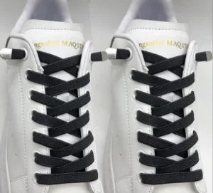 Шнурівки ПЛОСКІ 100 чорні еластичні з фіксатором