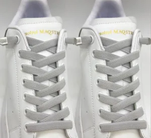 Шнурівки ПЛОСКІ 100 сірі еластичні з фіксатором