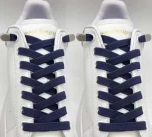 Шнурівки ПЛОСКІ 100 синій еластичні з фіксатором