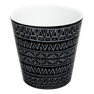 Вазон 114047 зі вст."Деко" декор 16х15,5(ЕТНО чорний/білий)