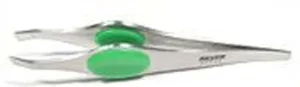 Пінцет SП-7104/3   9,7см резин. вставка салатова