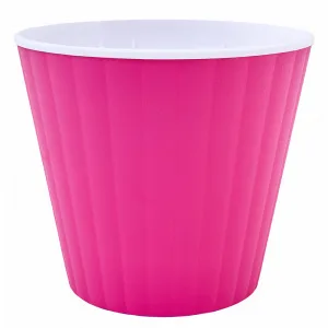 Вазон 114036 "Ібіс" з подв.дном 17,9*14,7 (т.рожевий/білий)