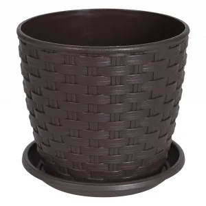 Вазон"Ротанг" 114056 з підст. 16*15(т.корич)