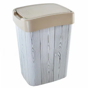 Відро декор "Євро" 10л д/сміття 121066 (крем./дерево темне)
