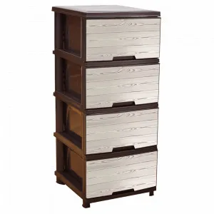 Комод з декор.123093 на 4 шухляди(т.корич/Дерево темне)