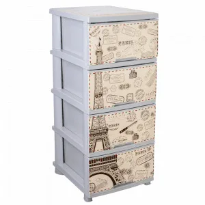 Комод з декор.123093 на 4 шухляди(кремов/Париж)