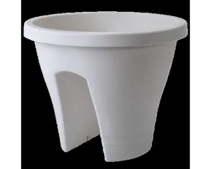 Вазон 114019 "Женева" з кріпленням на перила (біла роза)