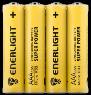 Бат-ка ENERLIGHT Zink-Carbon SUPER POWER ФОЛЬГА-4шт. AAA