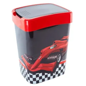 Відро декор "Євро" 18л д/сміття 121067 (т.сірий /черв. Раллі)