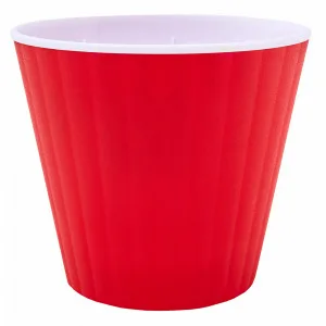 Вазон 114036 "Ібіс" з подв.дном 17,9*14,7 (черв. окс/білий)