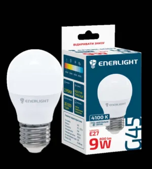 Лампа ENERLIGHT G45/E27 4100K LED біле 9 Вт