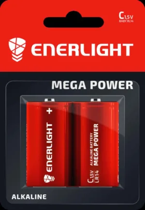 Бат-ка ENERLIGHT Alkaline MEGA POWER Блістер-2шт"C"