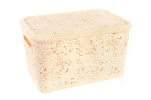 Контейнер "Ажур"  7,5 л з кришкою  (бежев)