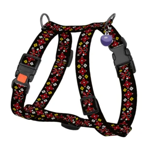 73/8816 Шлея для собак Н-подібна Барксі Патріотична 16мм(обхв грудей 36-60см,обхв шиї 20-30см)Вишиванка чорн