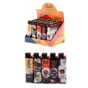 Запальничка 4107 кремн. Smile з малюнком "кава"(зі змінним кремнем)