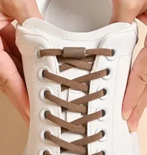 Шнурівки ПЛОСКІ 100 коричневі еластичні з фіксатором