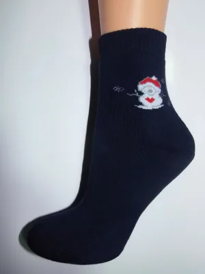 арт 118 (23-25, 386 сніговик/Т.синій)махра,сер.мод.,зим.персонаж.,Ж.НП