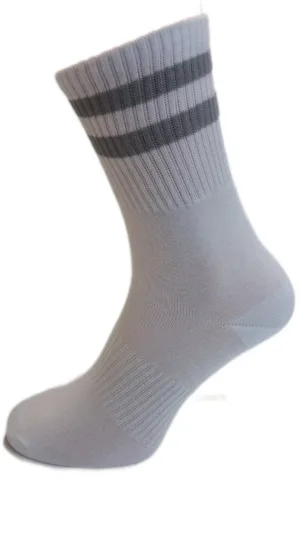 арт 196 (23-25,301 білий,1 гатунок)шкарпетки Ж.гладь,вис.спорт.полос на паг.рез на стопі.Нова Пара