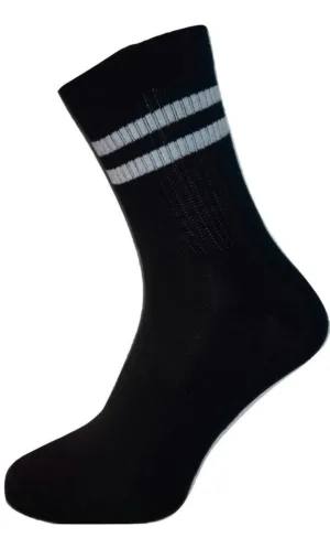 арт 196 (23-25,348 чорний,1 гатунок)шкарпетки Ж.гладь,вис.спорт.полос на паг.рез на стопі.Нова Пара
