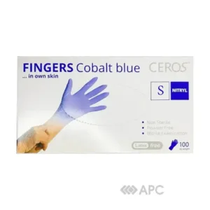 РУК. НІТРИЛ блакитні нестер. неприп. Ceros "Fingers Cobalt Blue" - L