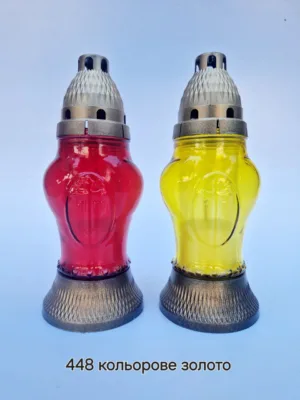 Лампадка 448 золото кольорове скло